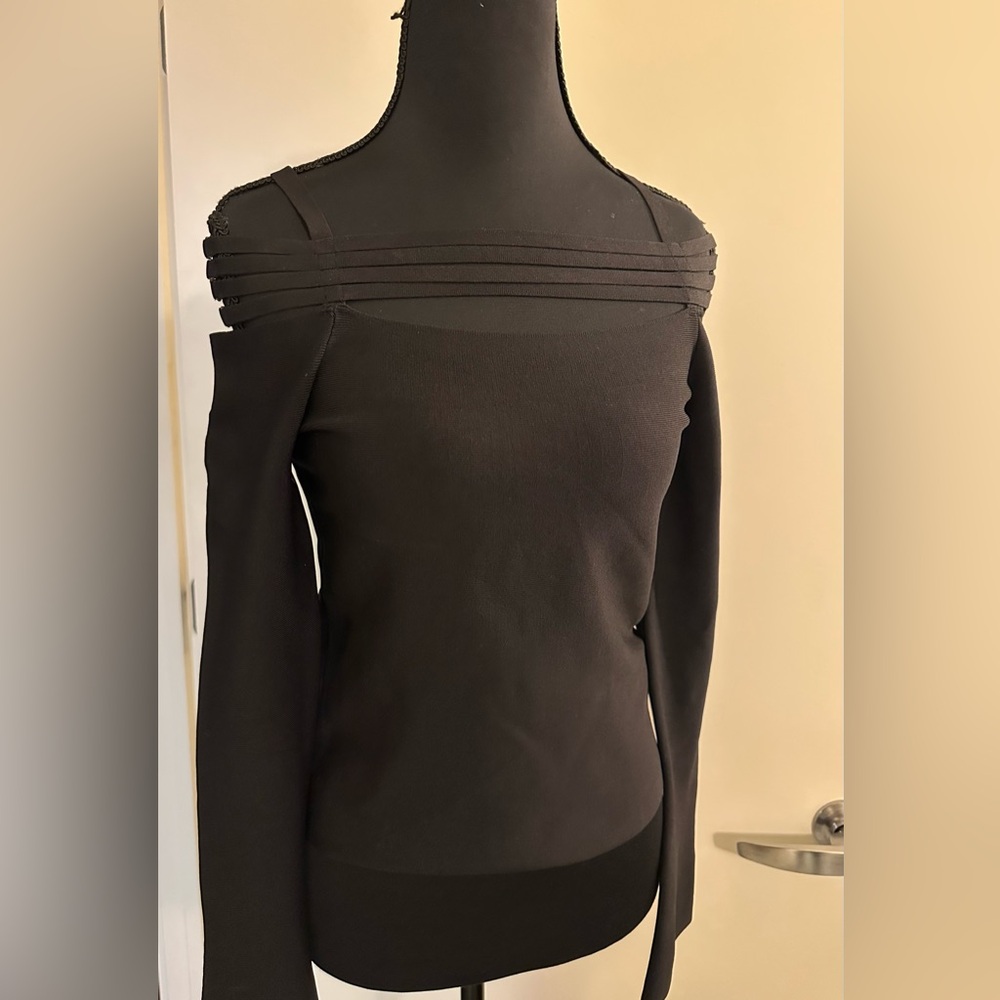 Jonathan Simkhai Sarah Compact Rib Top in Black. Size S - Picture 6 of 11
